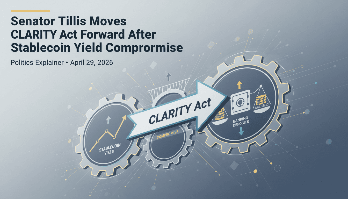 Senator Tillis Moves CLARITY Act Forward After Stablecoin Yield Compromise