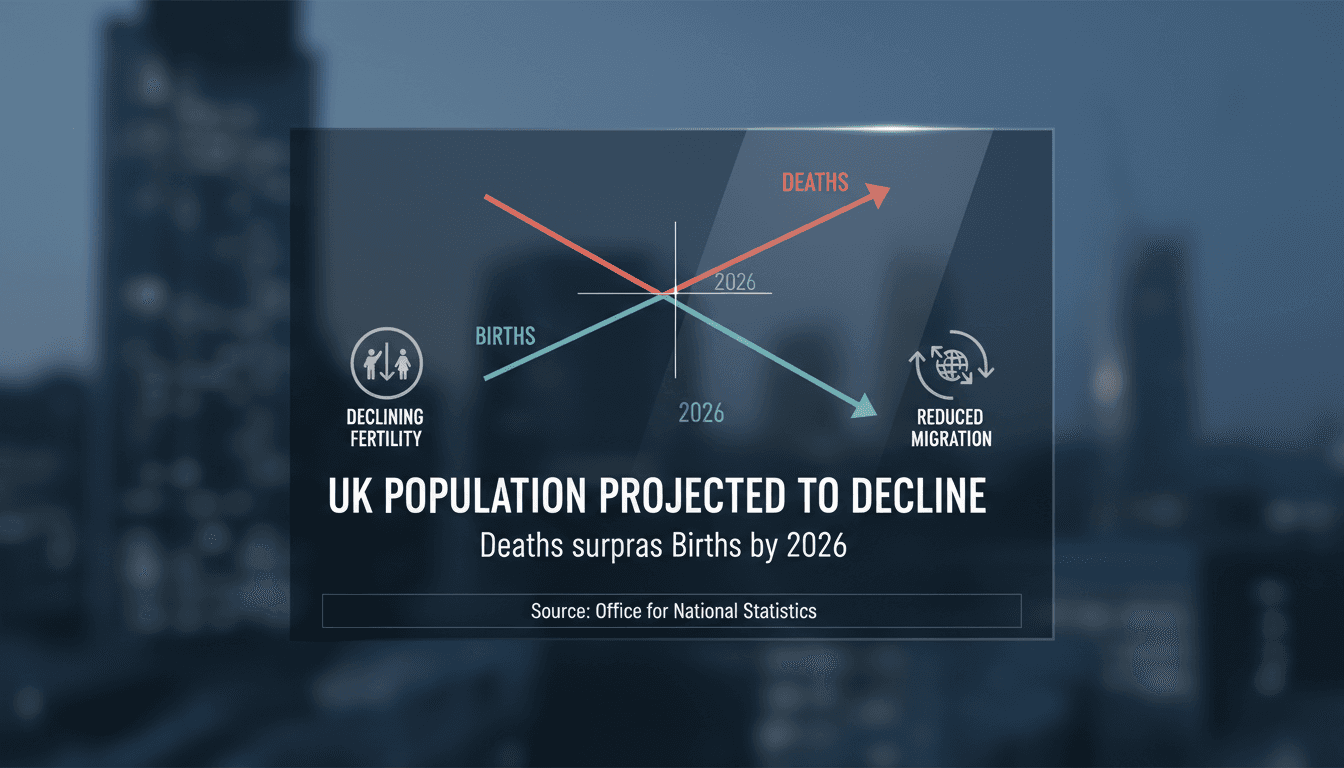 UK population projected to decline as deaths surpass births by 2026