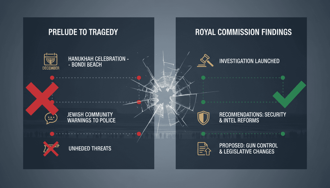 Royal commission report reveals high threat level before Bondi Beach mass shooting
