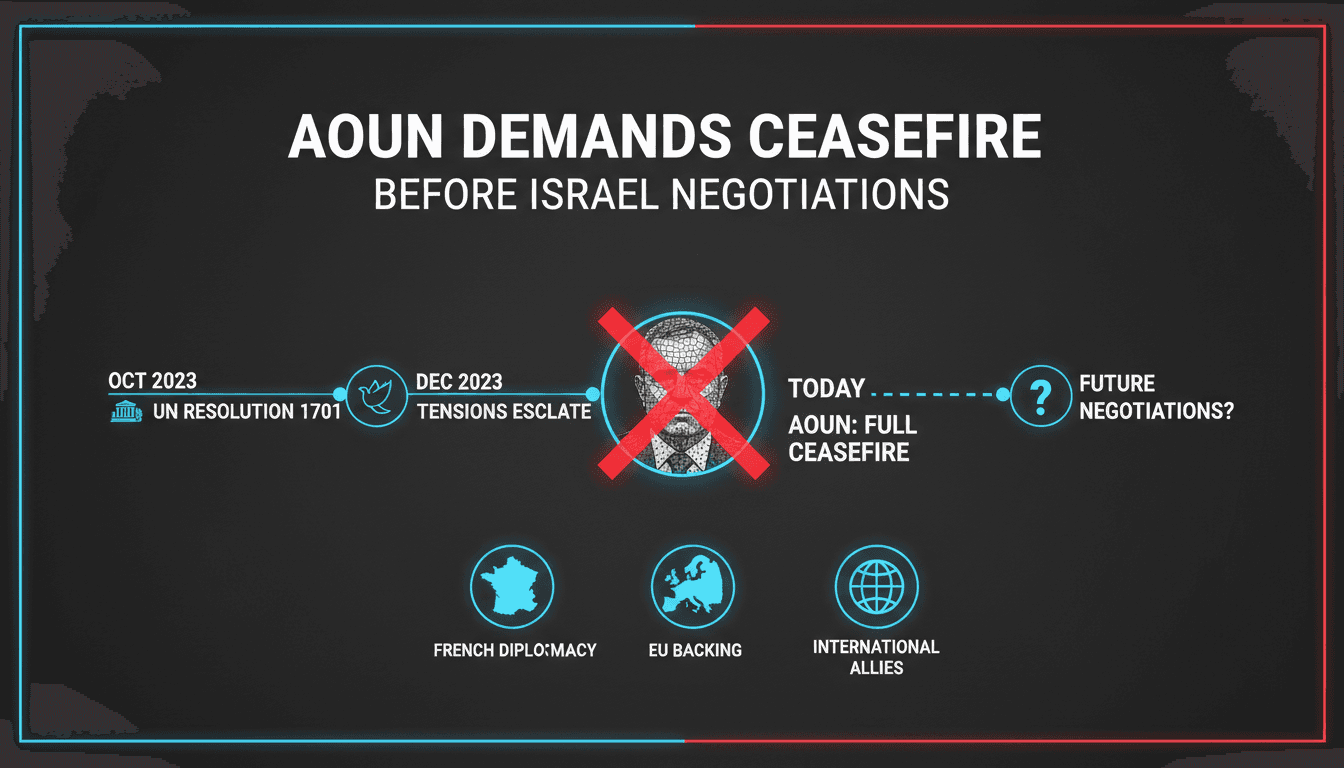 Lebanese President Aoun Demands Ceasefire from Israel Before Negotiations