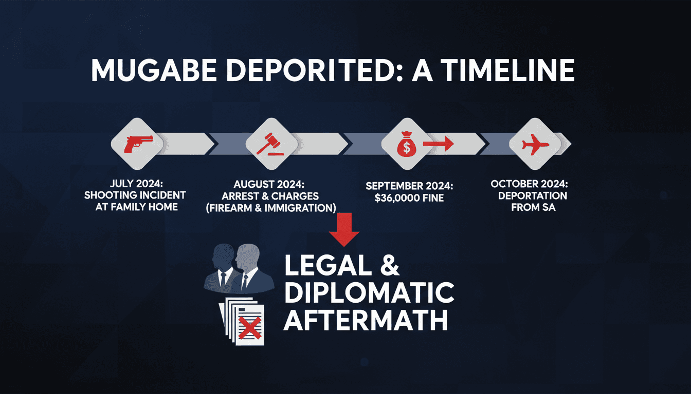 Bellarmine Mugabe fined and deported from South Africa over firearm and immigration offences