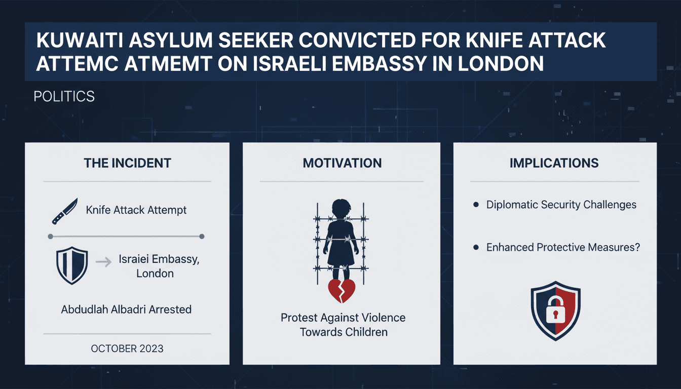 Kuwaiti Asylum Seeker Convicted for Knife Attack Attempt on Israeli Embassy in London