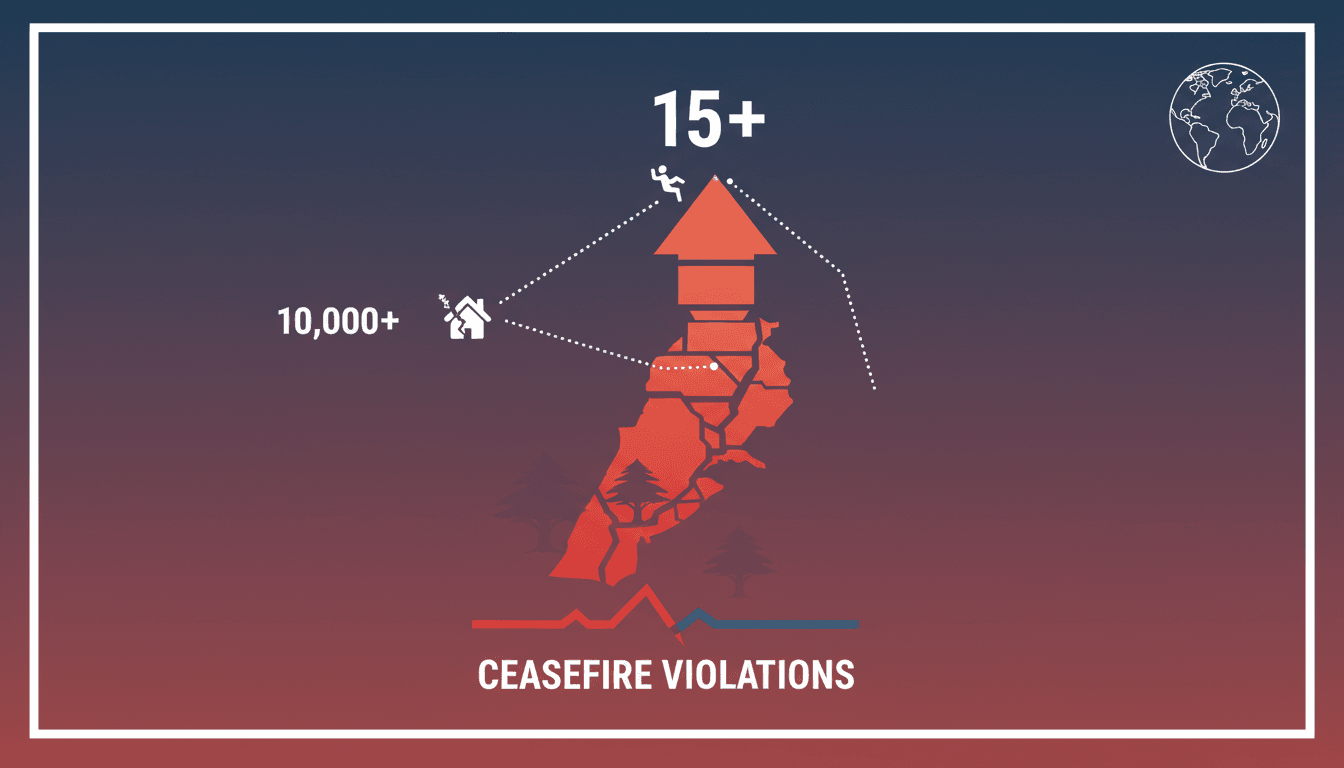Israeli airstrikes in southern Lebanon kill at least 15 amid ceasefire violations