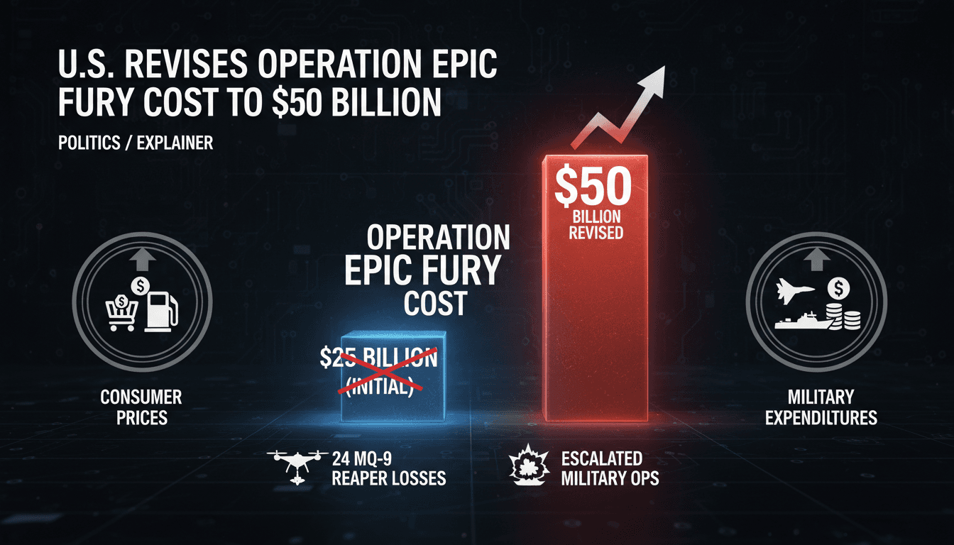 U.S. Revises Operation Epic Fury Cost to $50 Billion Amid Ongoing Conflict with Iran