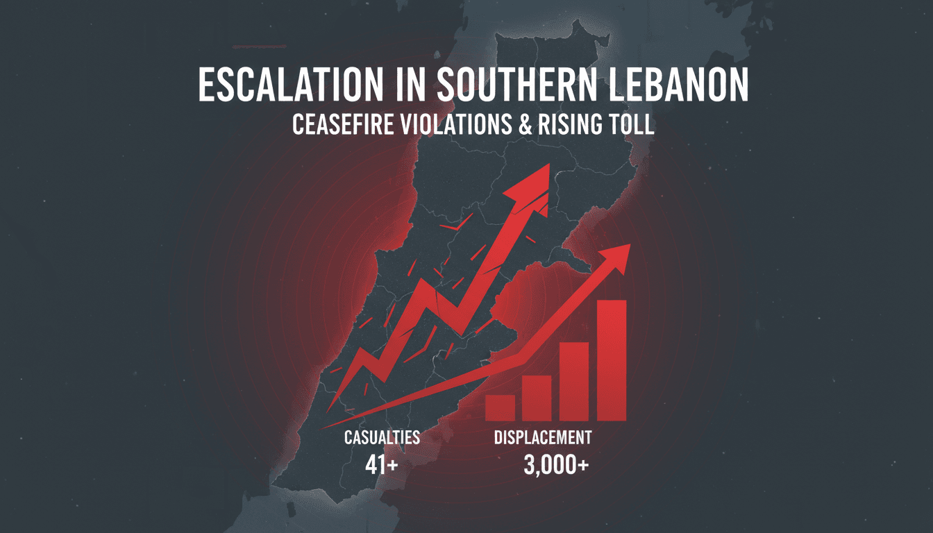 Israeli airstrikes in southern Lebanon escalate violence amid ceasefire violations
