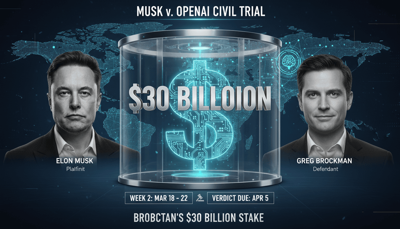 Musk v. OpenAI Civil Trial Continues with Focus on Brockman's $30 Billion Stake