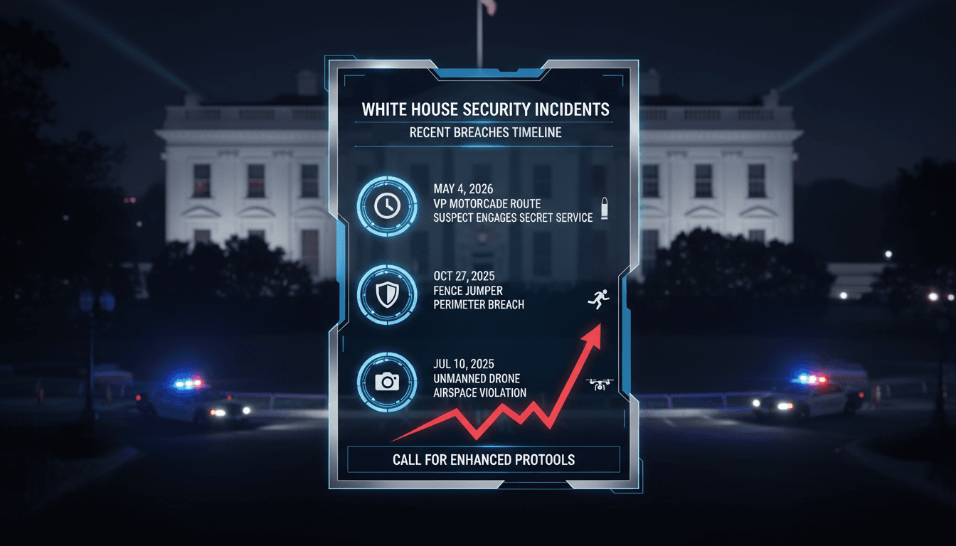 A police presence near the White House following a shooting incident.