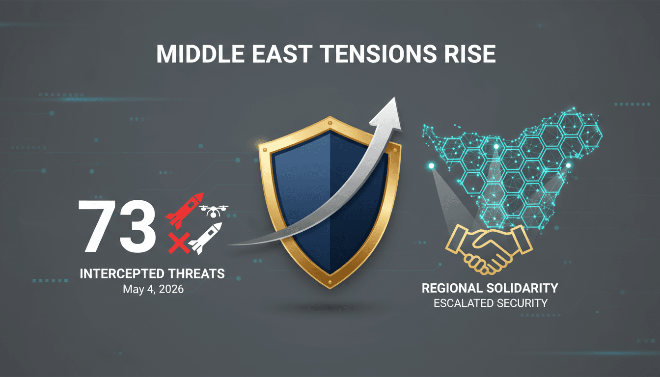 Infographic showing the number of intercepted threats and their implications for regional security.