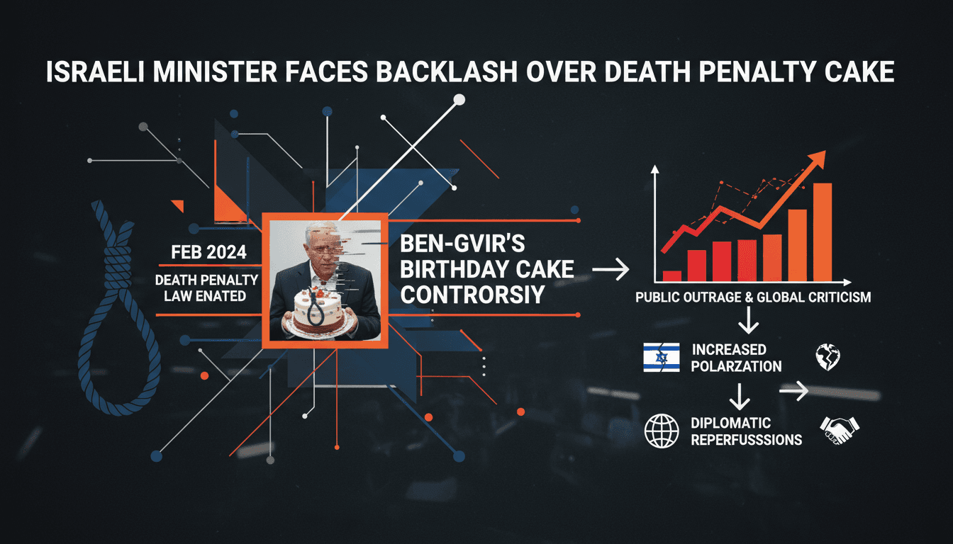 Itamar Ben-Gvir celebrating his birthday with a controversial cake.