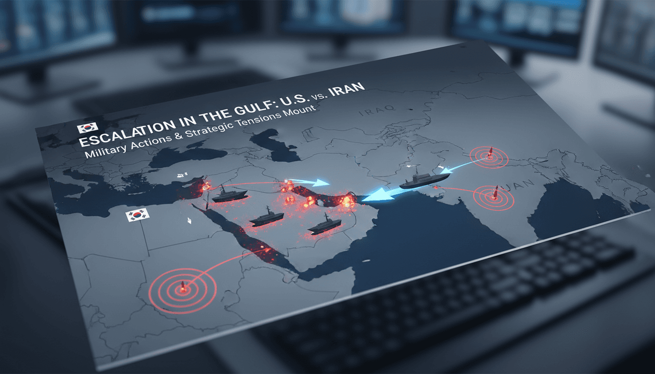 U.S. Navy ships in the Gulf region amidst rising tensions with Iran.