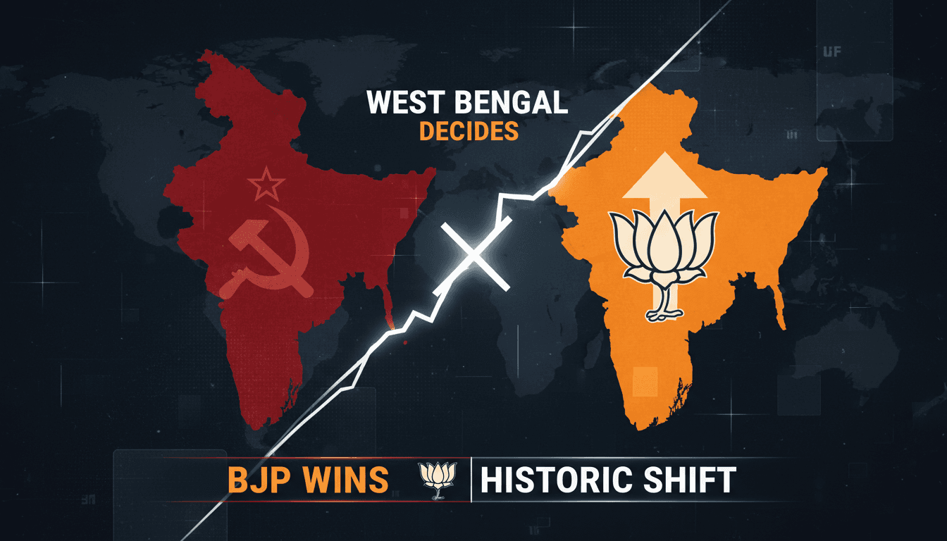 BJP supporters celebrating the historic assembly election victory in West Bengal.