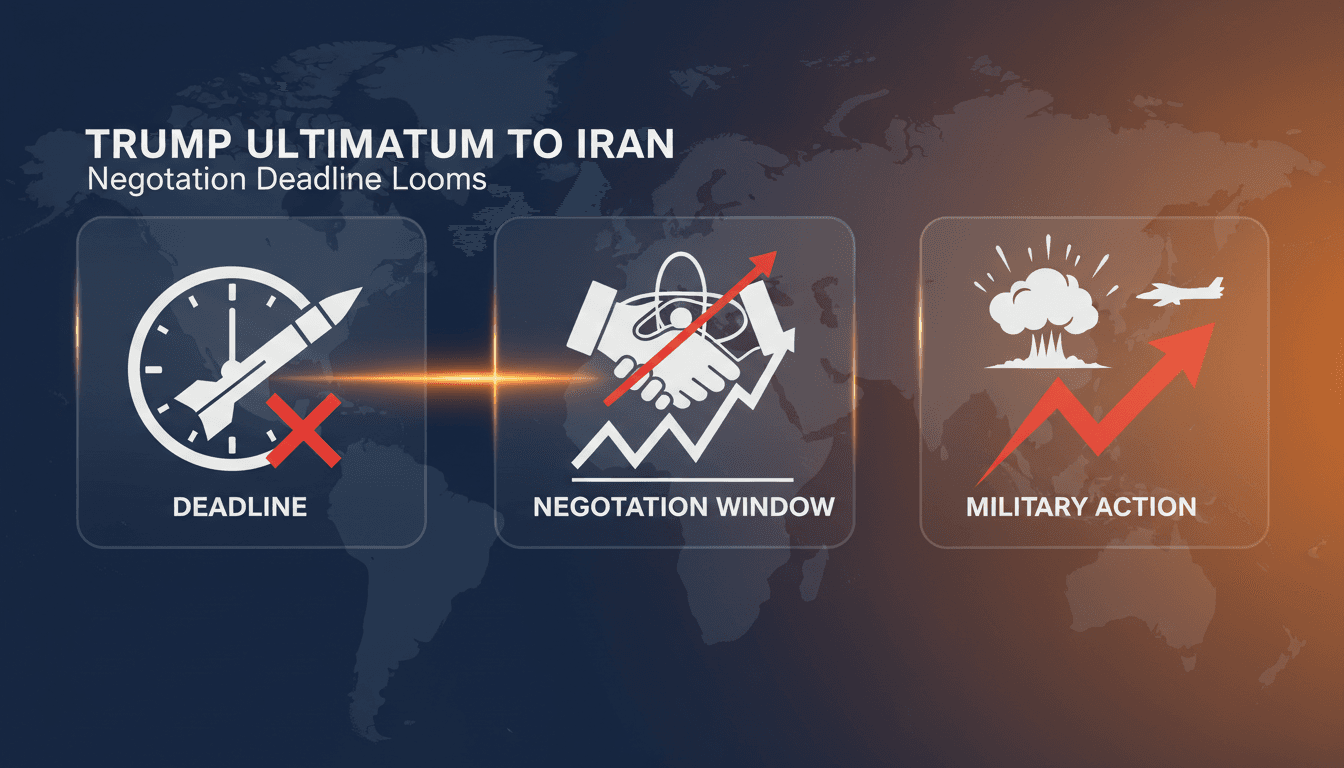 President Trump addressing the media about Iran negotiations.