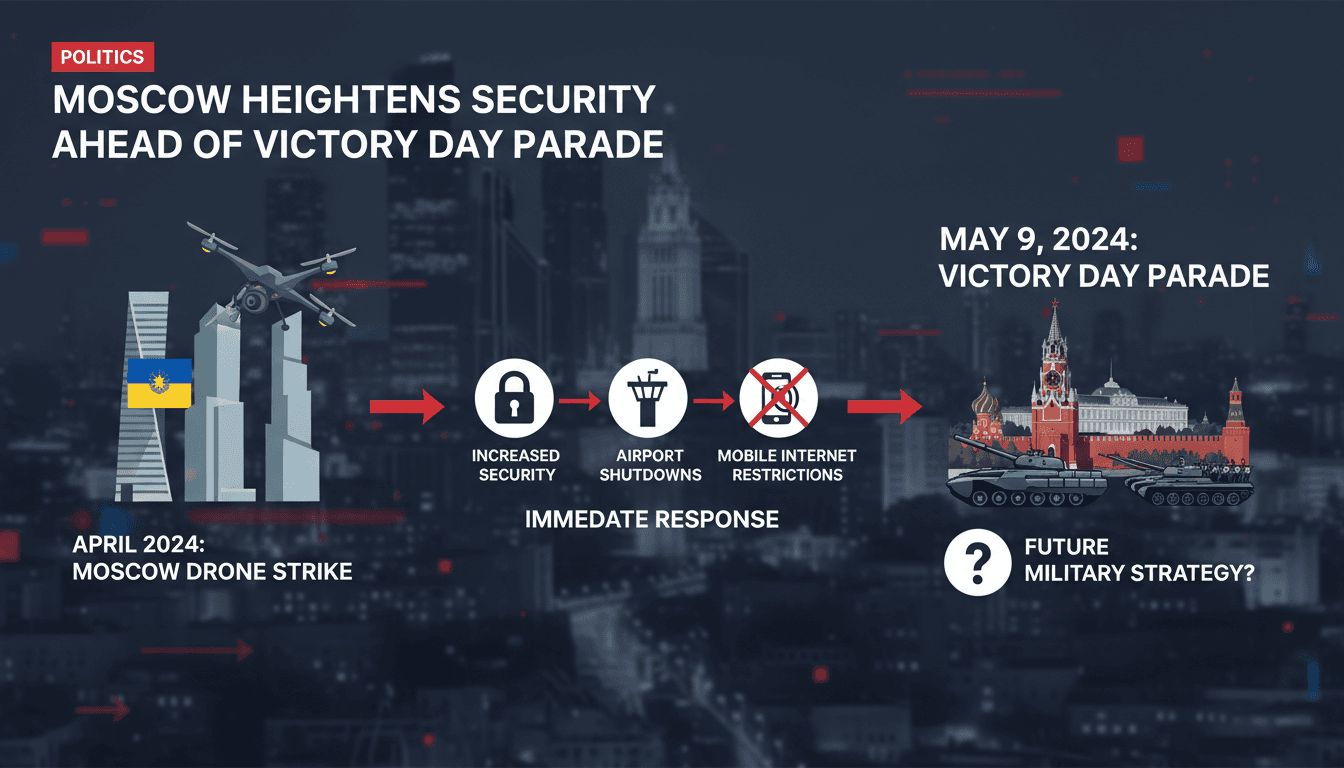 Moscow heightens security ahead of Victory Day parade following Ukrainian drone strike
