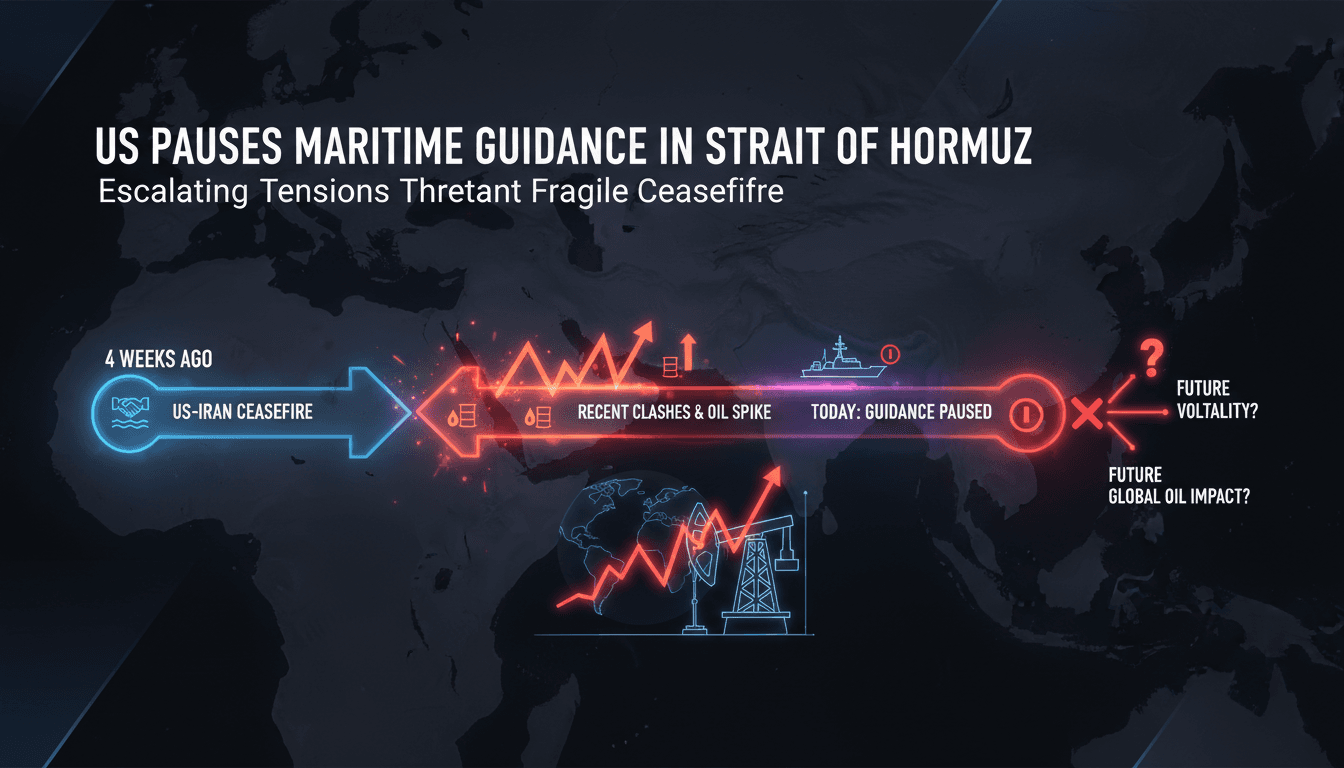 President Trump announces pause in maritime guidance in the Strait of Hormuz.