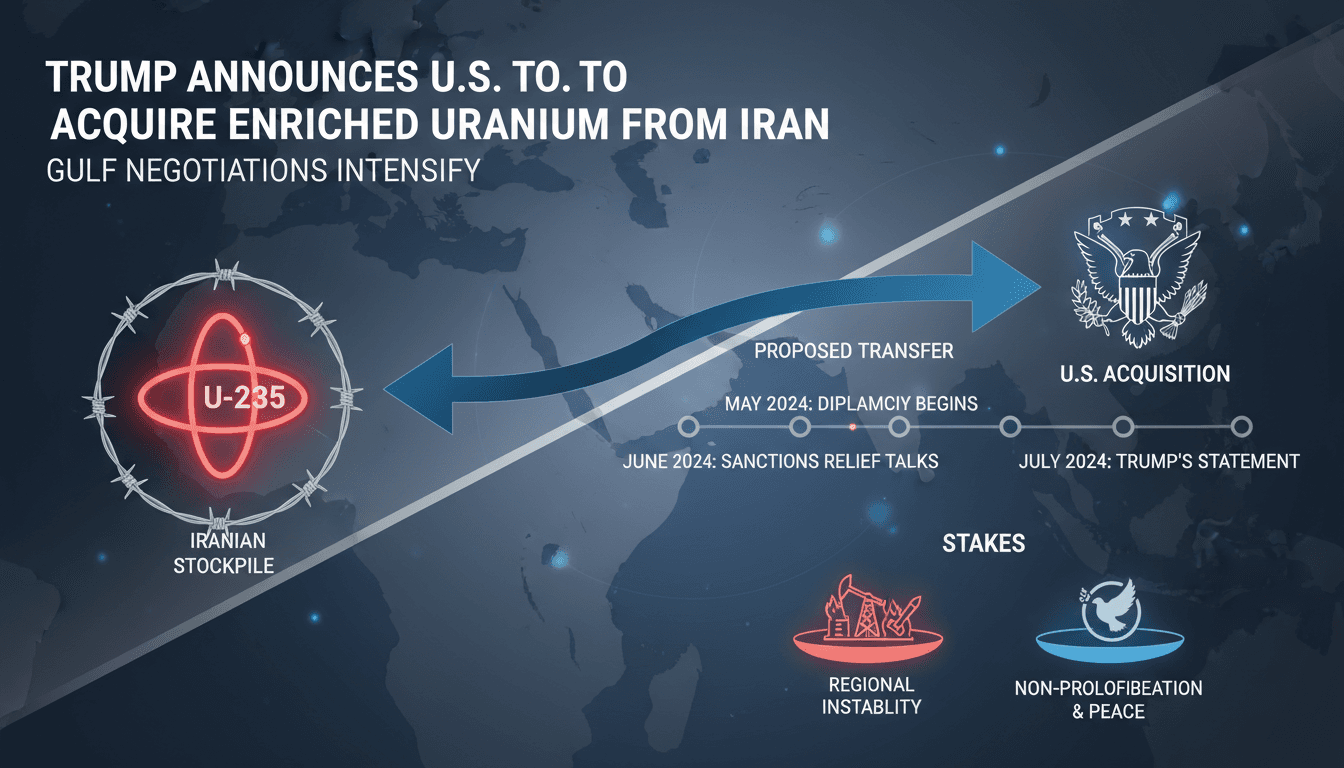President Trump announcing U.S. acquisition of enriched uranium from Iran