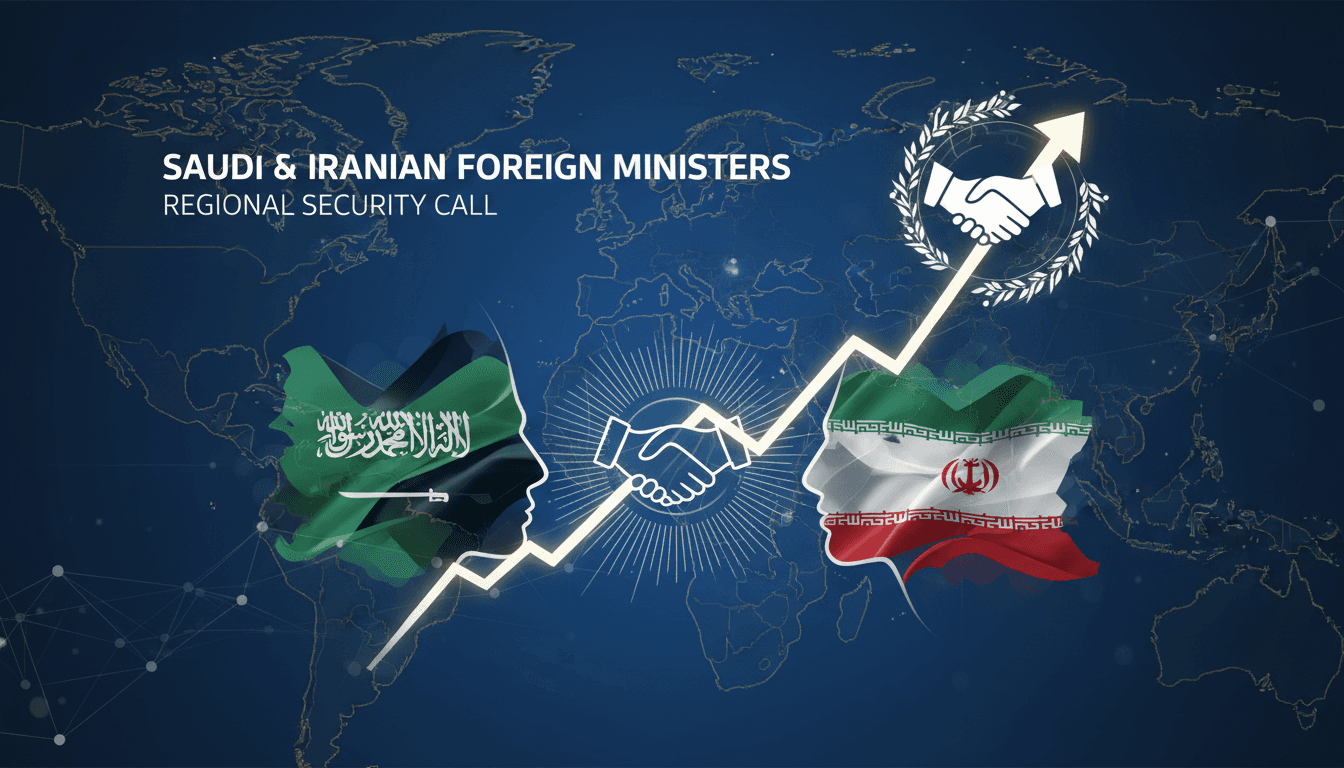 Saudi and Iranian flags symbolizing diplomatic discussions on regional security.