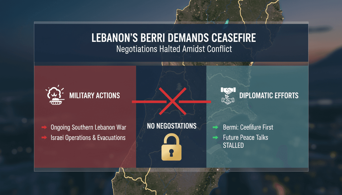Lebanon's Berri Demands Ceasefire Before Negotiations with Israel
