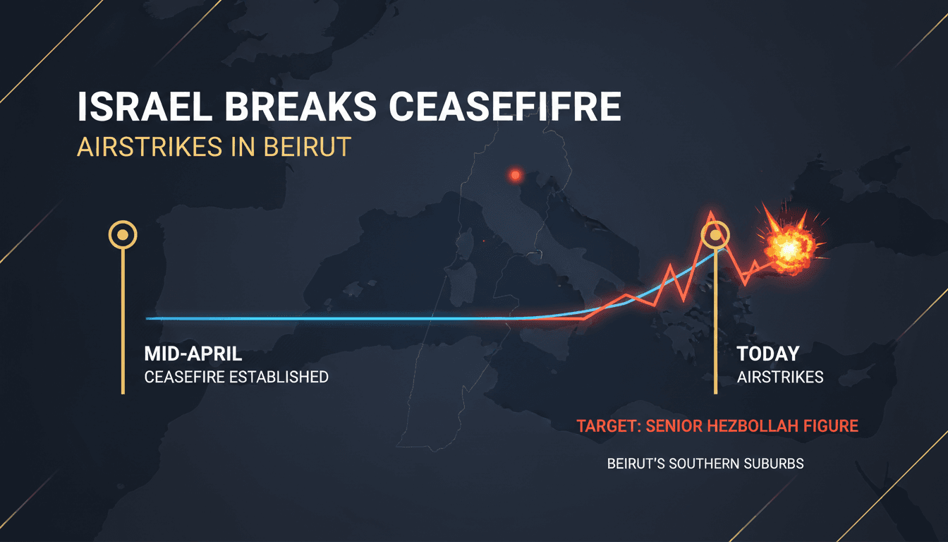 Israeli airstrikes in Beirut's southern suburbs breaking ceasefire with Hezbollah