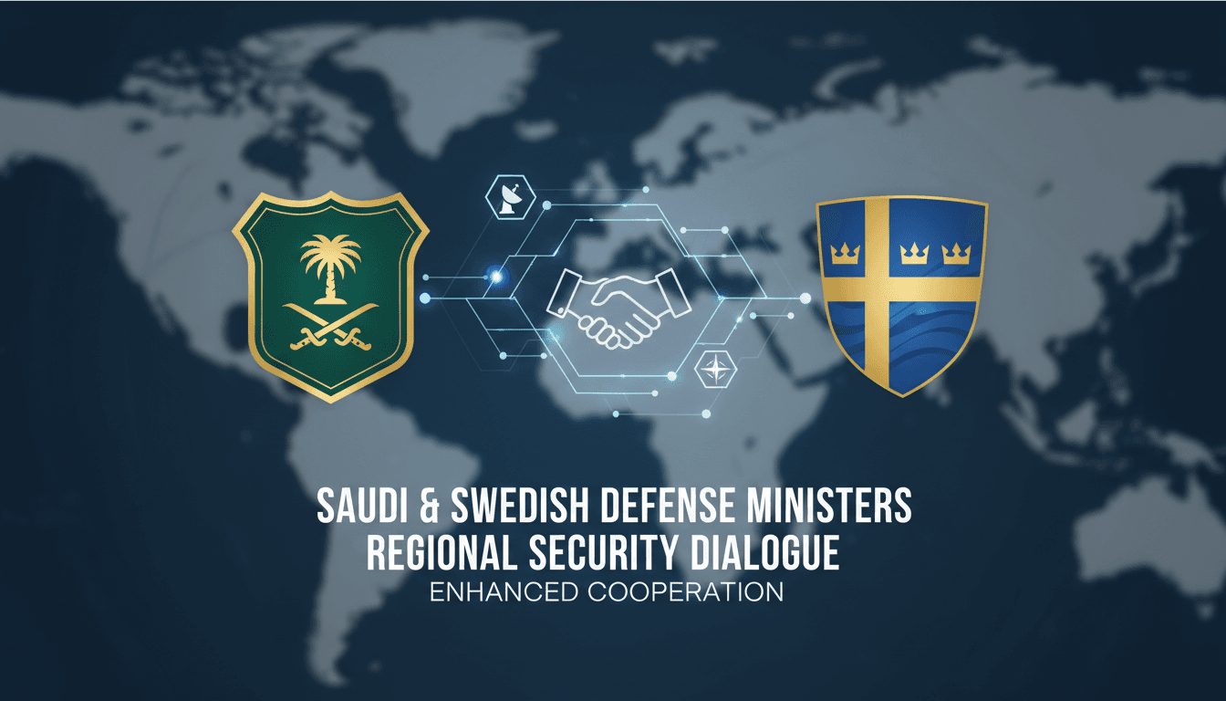 Saudi and Swedish defense ministers discussing regional security.