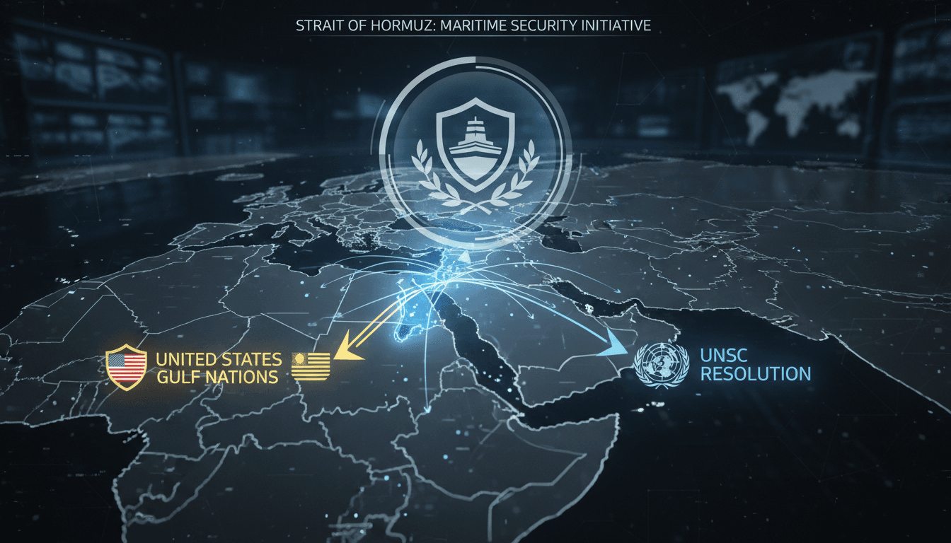 Strategic map of the Strait of Hormuz highlighting shipping routes and security concerns.