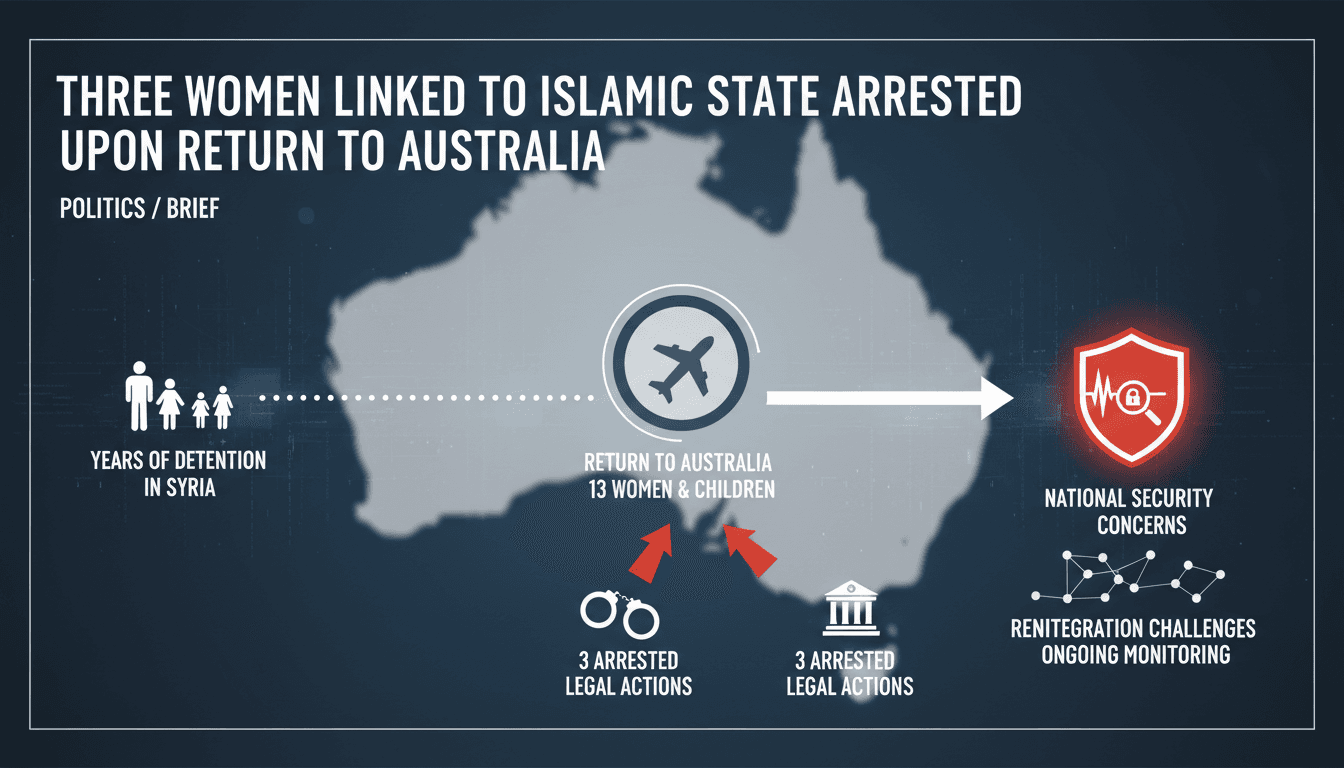 Three women linked to Islamic State arrested upon return to Australia