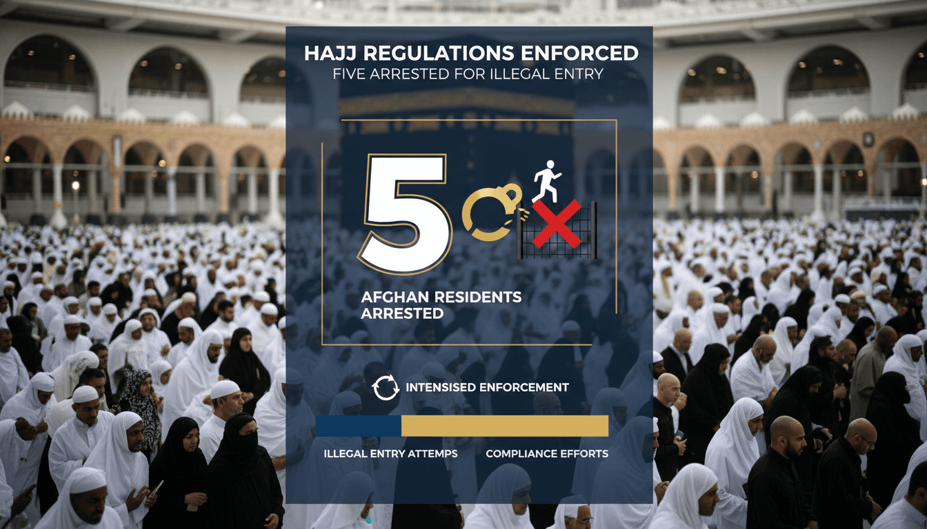 Five Afghan residents arrested for attempting illegal entry into Makkah during Hajj
