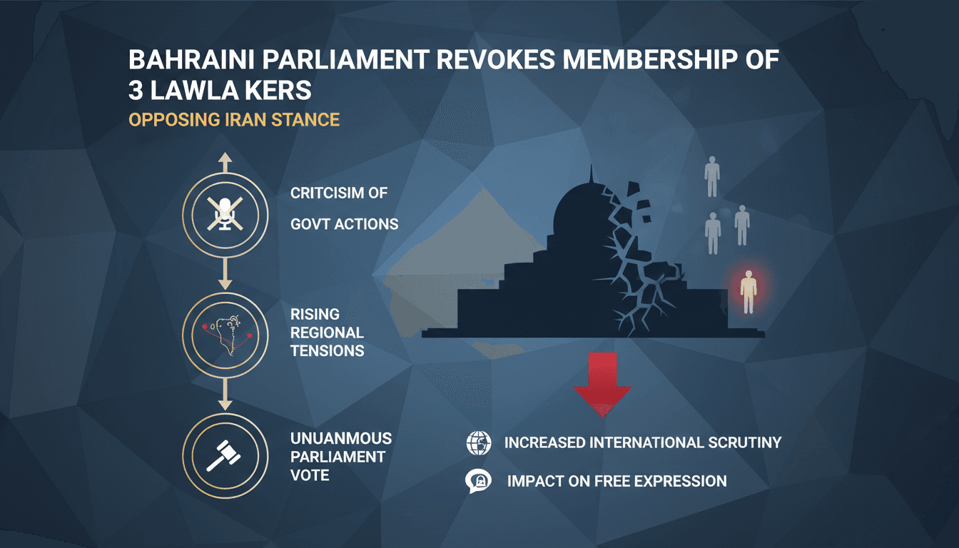 Bahraini parliament session discussing lawmakers' membership revocation