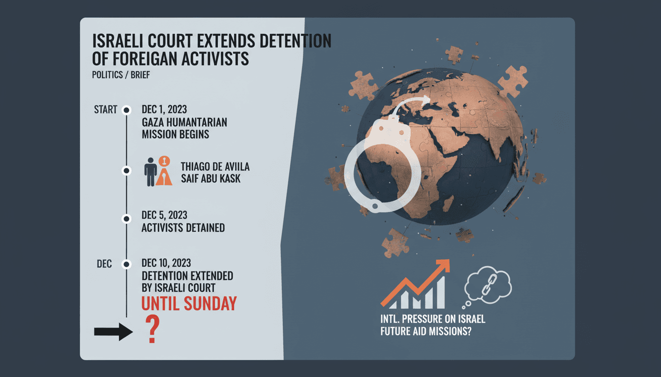 Israeli court extends detention of foreign activists involved in Gaza humanitarian mission