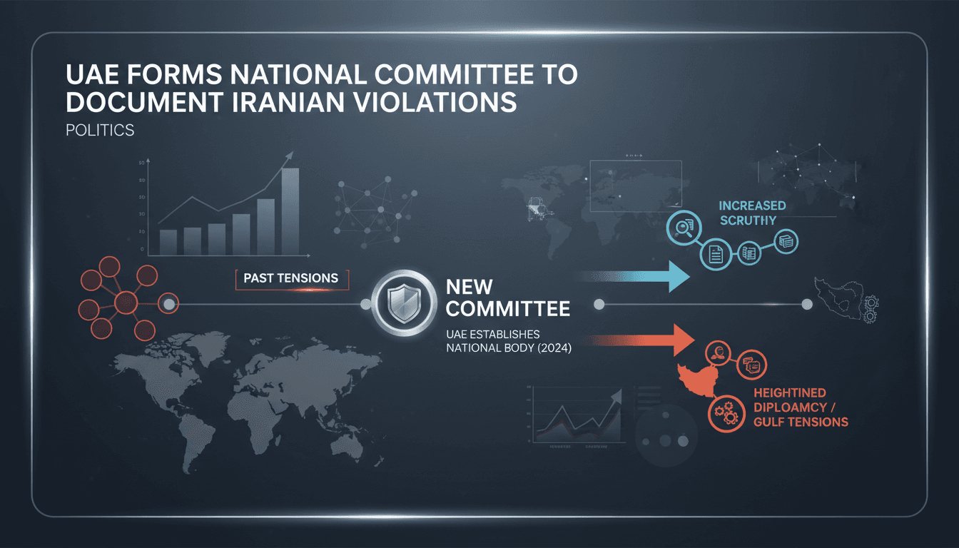UAE leadership announcing the formation of a national committee on Iranian violations.