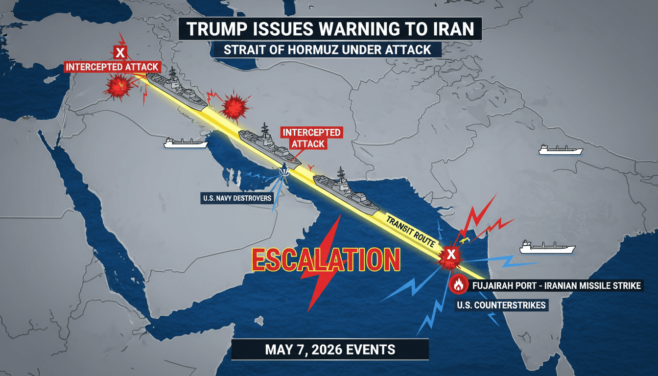 Trump Issues Warning to Iran Following U.S. Navy Destroyers' Transit Under Attack