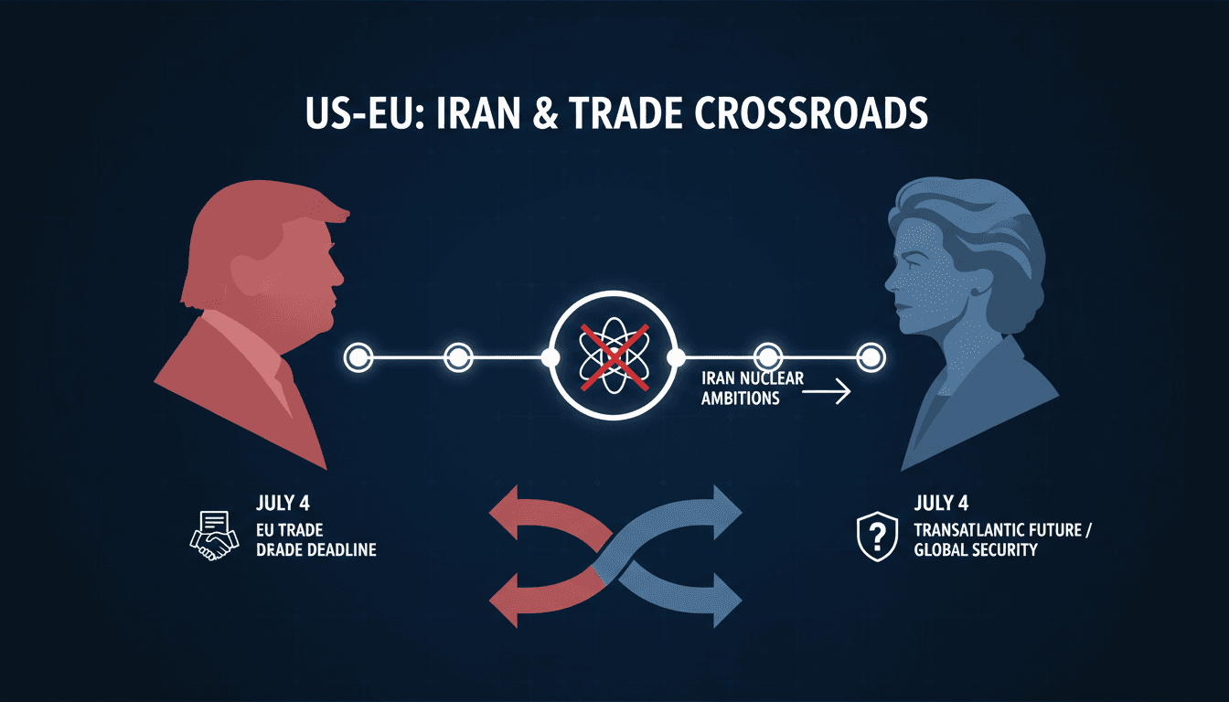 President Trump and Ursula von der Leyen during a phone call discussing Iran's nuclear ambitions and EU trade agreements.