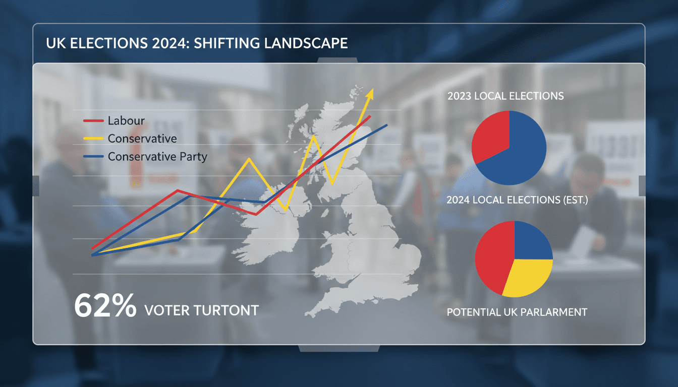 Voters casting ballots in local elections across Great Britain.