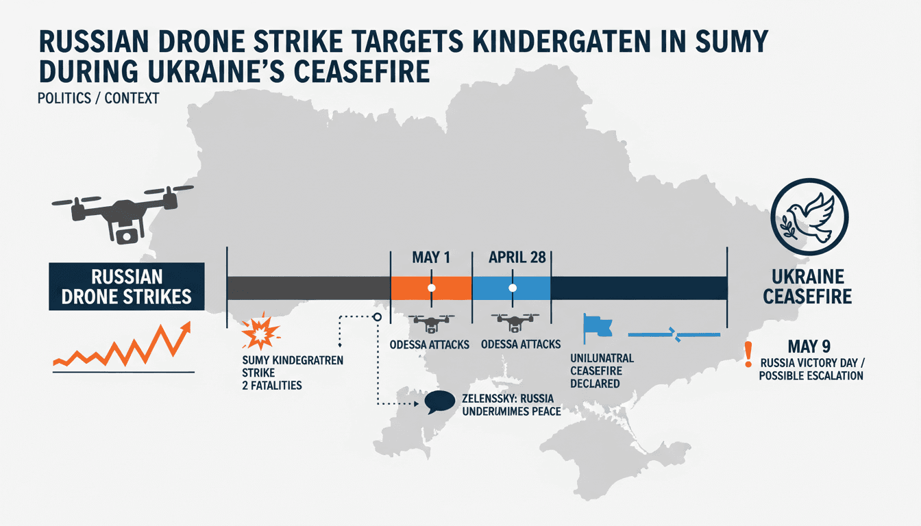 Russian Drone Strike Targets Kindergarten in Sumy During Ukraine's Ceasefire