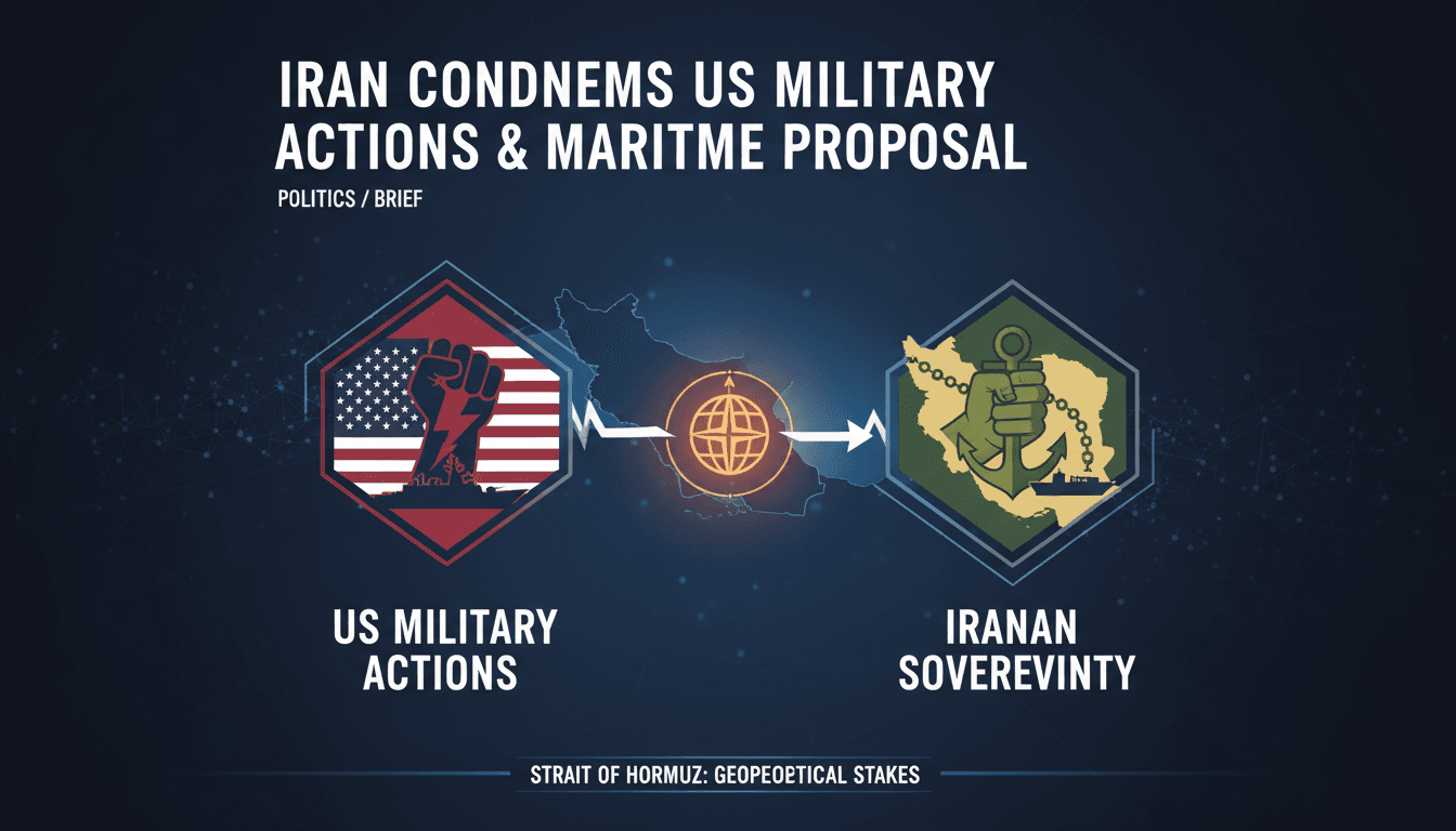 Iranian Foreign Minister Abbas Araghchi addressing US military actions in the Strait of Hormuz.