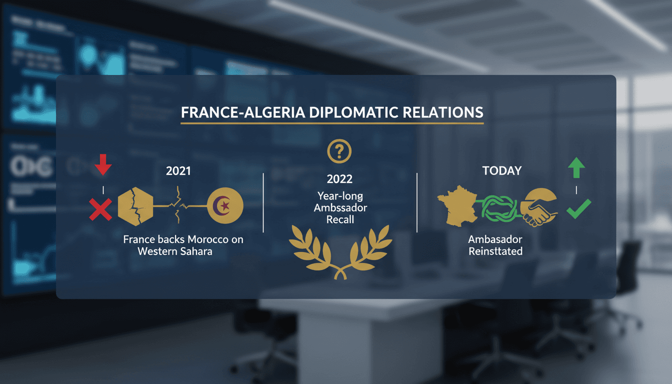 French and Algerian flags symbolizing diplomatic relations