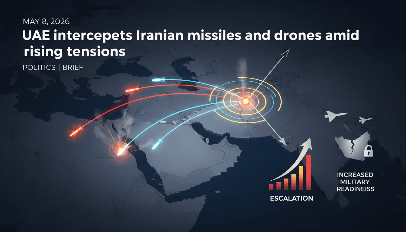 UAE air defense systems intercepting missiles and drones from Iran