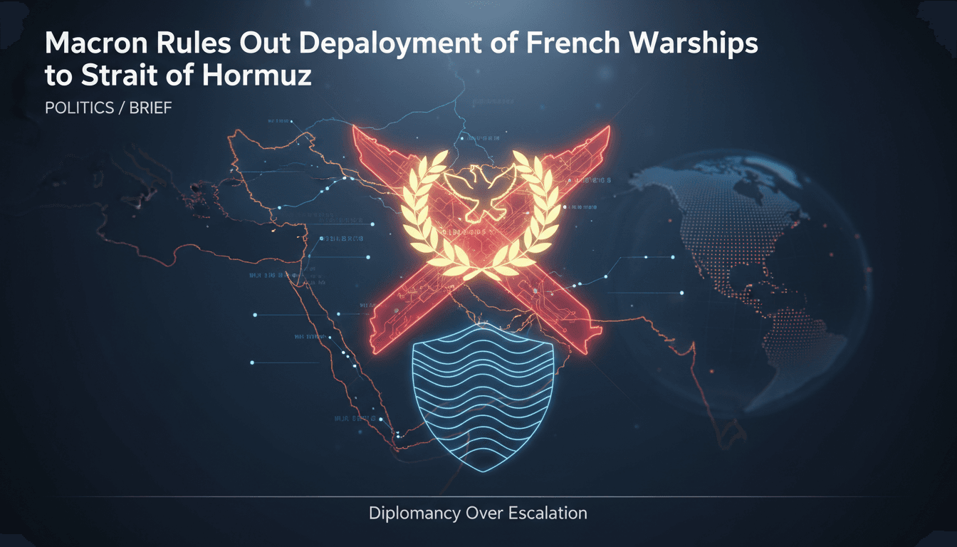 French President Macron addressing maritime security in the Strait of Hormuz.