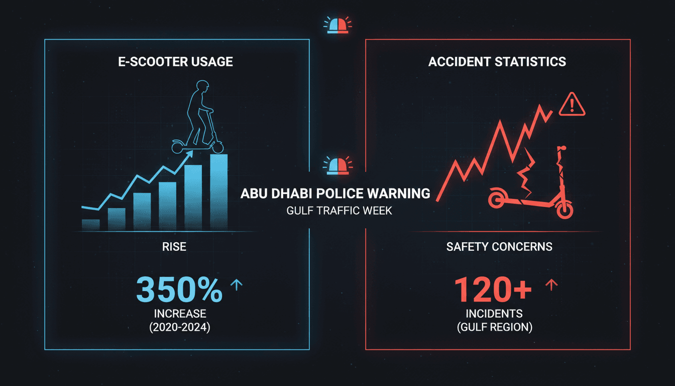 Abu Dhabi Police warning about e-scooter misuse during Gulf Traffic Week