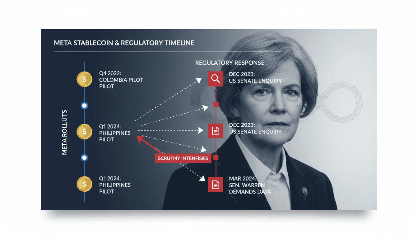 Senator Elizabeth Warren addressing concerns about Meta's stablecoin initiatives.