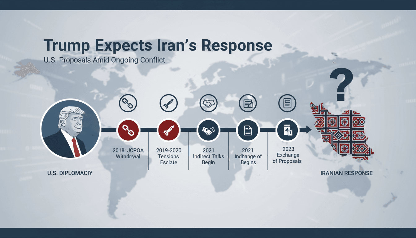 President Trump discussing U.S. proposals regarding Iran's response to ongoing conflict.