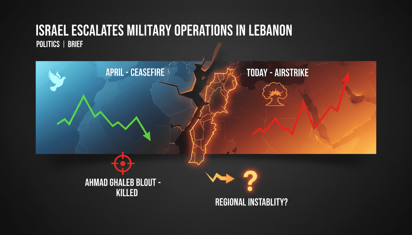 Israel escalates military operations in Lebanon with airstrike killing Hezbollah commander