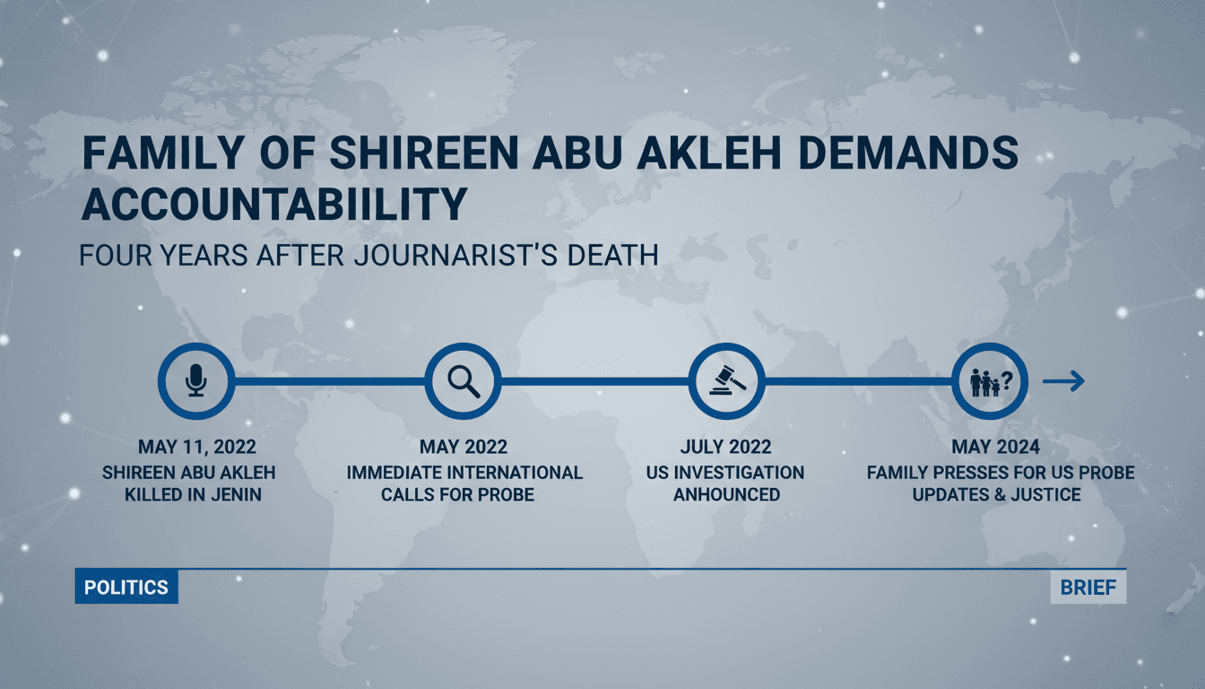 Family of Shireen Abu Akleh Demands Accountability Four Years After Journalist's Death