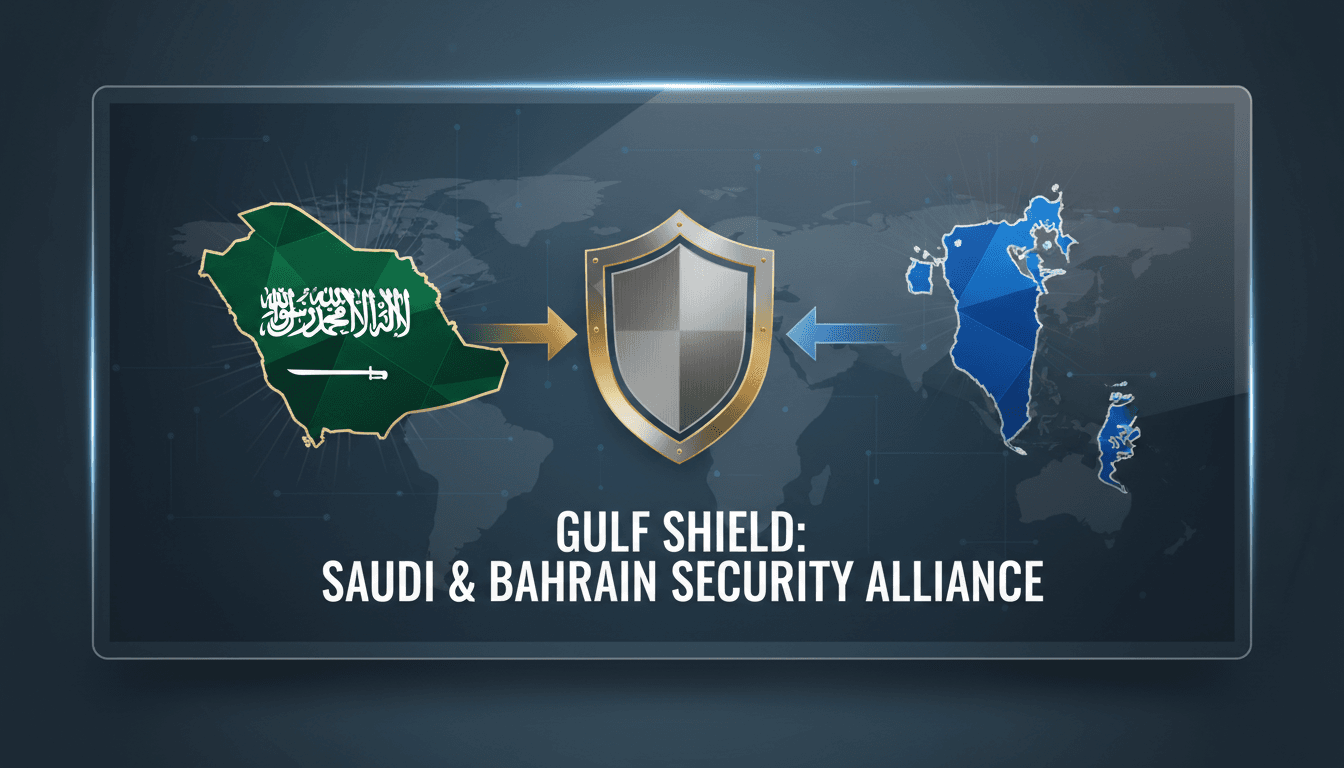 Saudi Arabia and Bahrain flags symbolizing security partnership