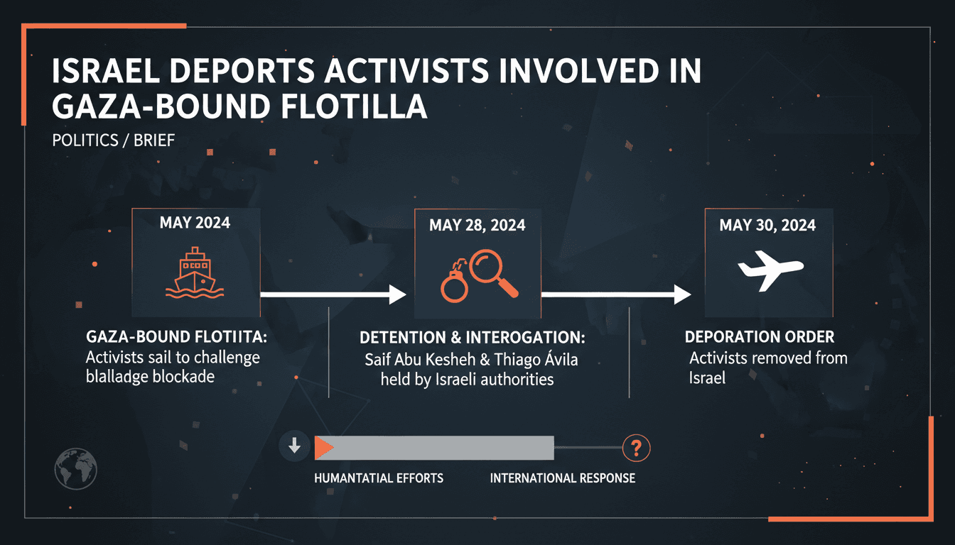 Activists Saif Abu Keshek and Thiago Ávila involved in Gaza flotilla.