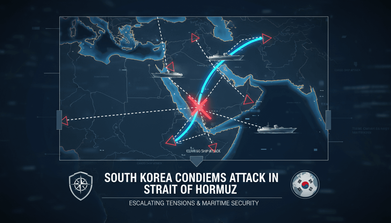 South Korean cargo ship in the Strait of Hormuz with military presence