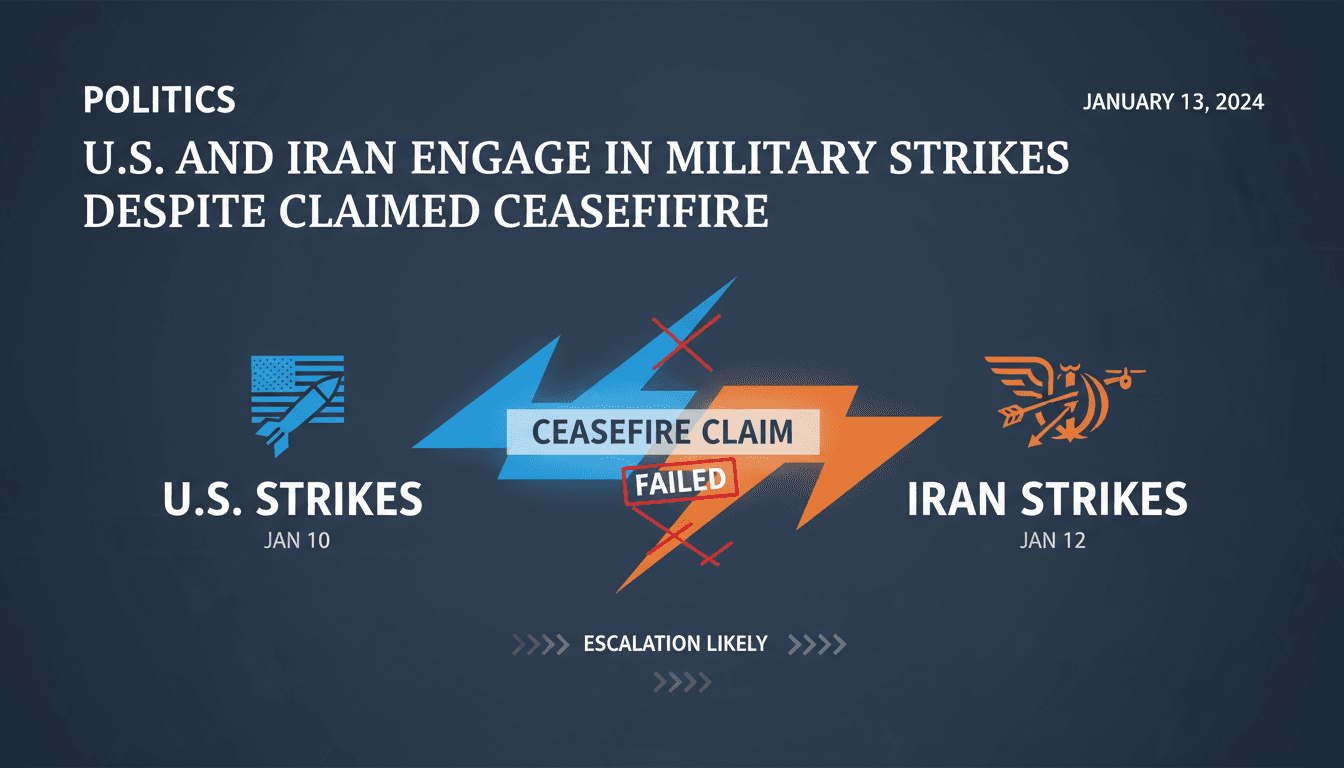 U.S. and Iran engage in military strikes despite claimed ceasefire