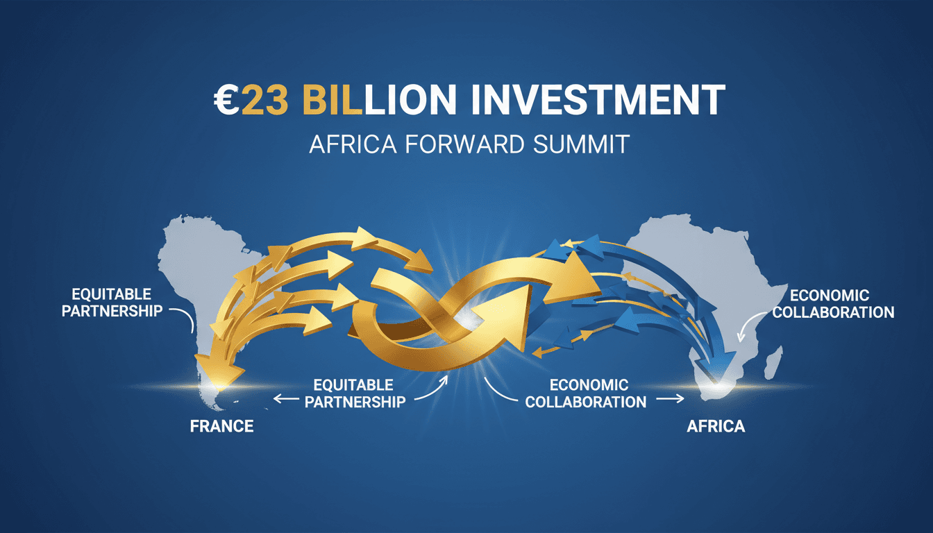 President Macron speaking at the Africa Forward summit in Kenya.