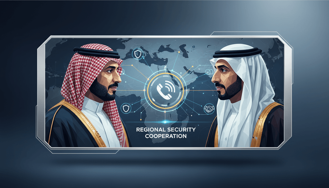 Saudi and Qatari foreign ministers discussing regional security.
