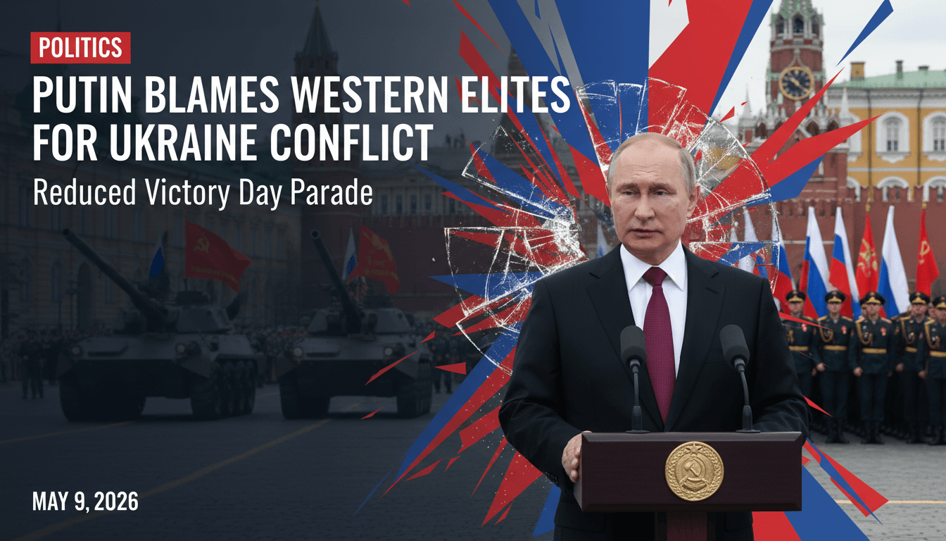 Putin Blames Western Elites for Ukraine Conflict During Reduced Victory Day Parade