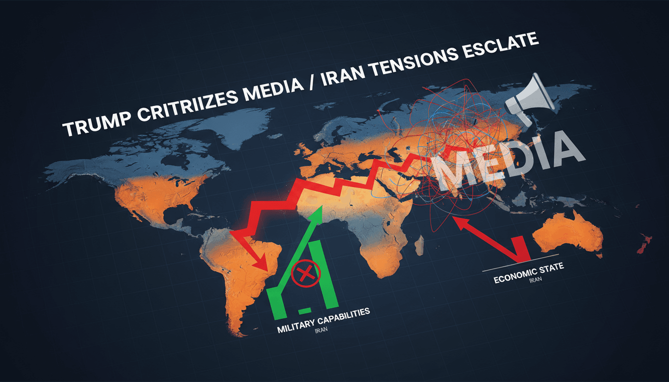 President Trump speaking about Iran's military capabilities and media coverage.